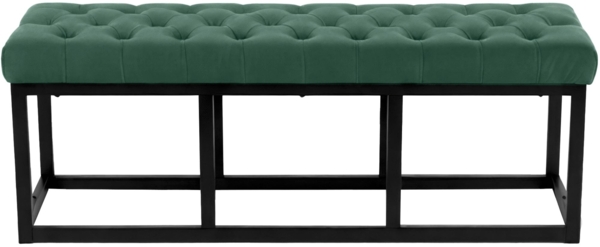 CLP Sitzbank Polson, Modern, Gestell schwarz, Samt, Gesteppt, Bodenschoner, Design,grün 120 cm Bild 7