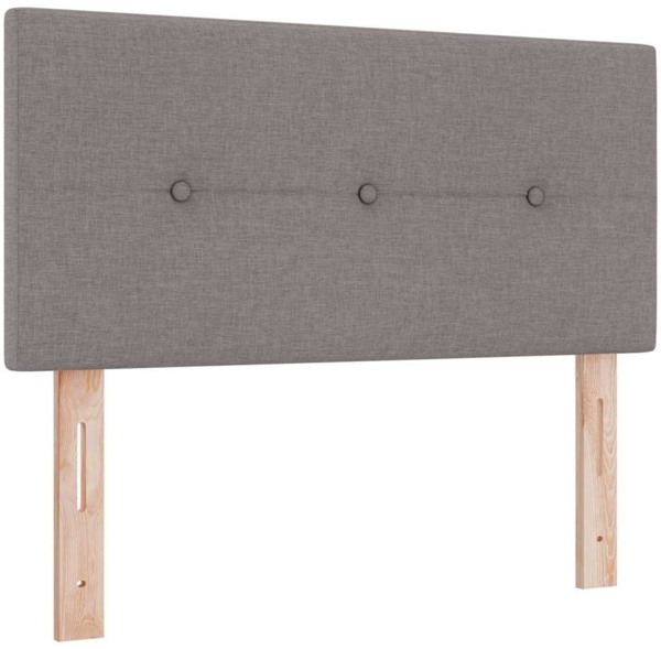 vidaXL Boxspringbett mit Matratze Creme 90x200 cm Stoff Taupe 3340182 Bild 4