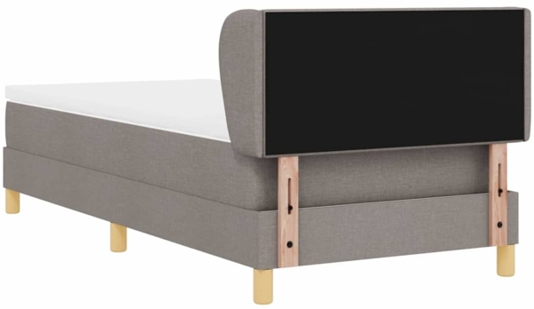 vidaXL Boxspringbett mit Matratze Creme 90x200 cm Stoff Taupe 3340182 Bild 8