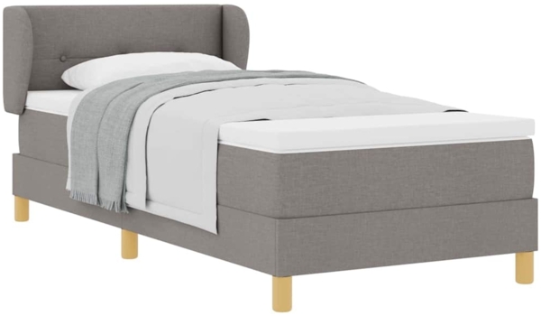 vidaXL Boxspringbett mit Matratze Creme 90x200 cm Stoff Taupe 3340182 Bild 2