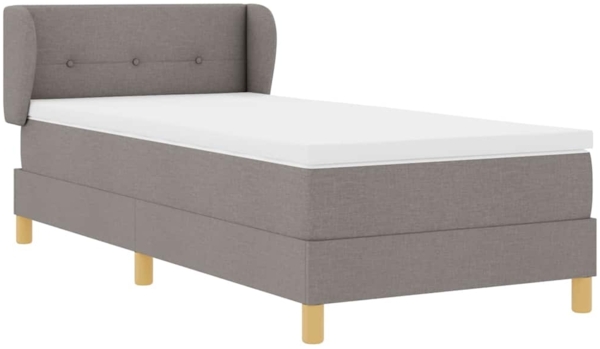 vidaXL Boxspringbett mit Matratze Creme 90x200 cm Stoff Taupe 3340182 Bild 5