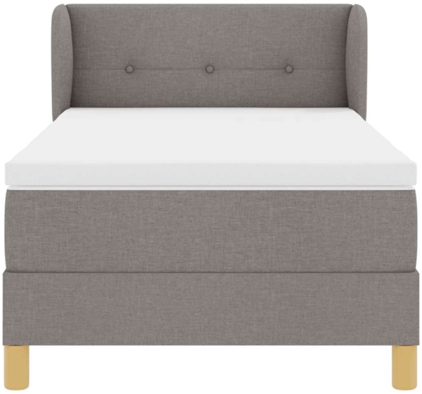 vidaXL Boxspringbett mit Matratze Creme 90x200 cm Stoff Taupe 3340182 Bild 6