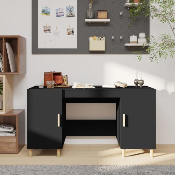 vidaXL Schreibtisch Schwarz 140x50x75 cm Holzwerkstoff 812763