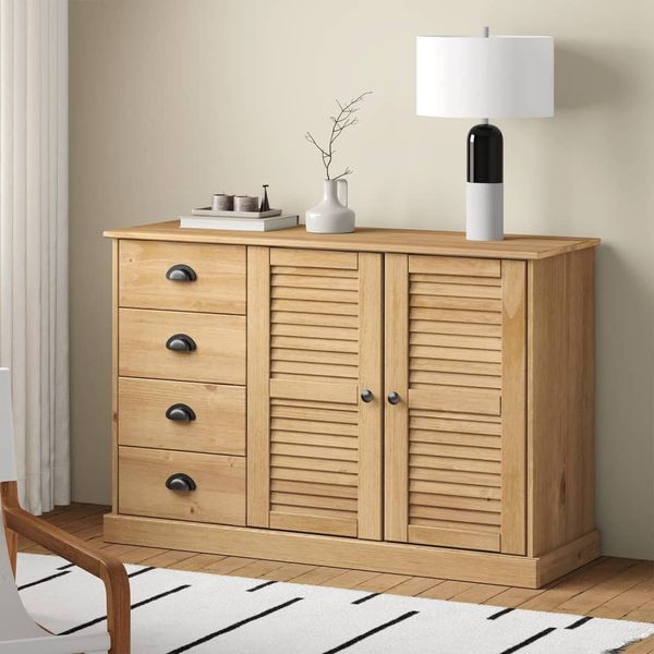 vidaXL Sideboard mit Schubladen VIGO 113x40x75 cm Massivholz Kiefer 353187