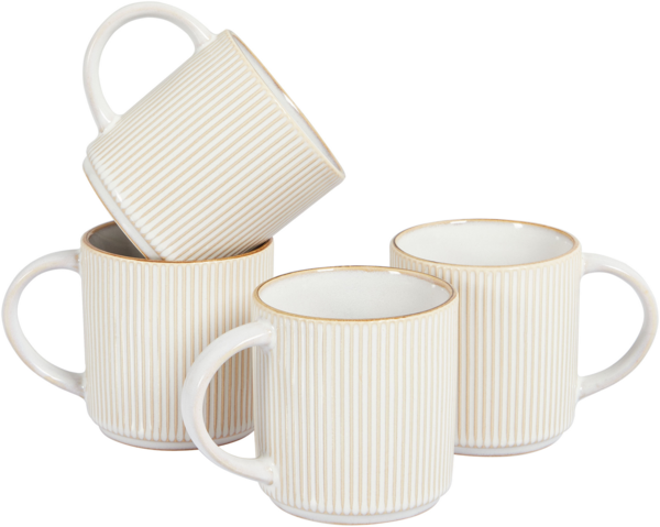 Becher 4er Set MUGWORT Steinzeug Helles Beige