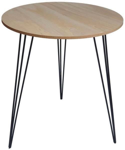 Meinposten Beistelltisch Couchtisch rund Holz Metall Tisch Nachttisch Holztisch Blumenhocker (1-St), Durchmesser: 40 cm Höhe: 45 cm Stärke der Holzplatte: 1 cm