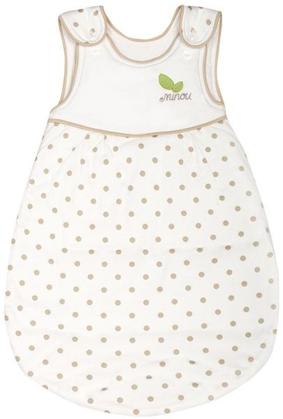 Minou leichter Baby Schlafsack aus Bio Baumwolle Khaki Punkte