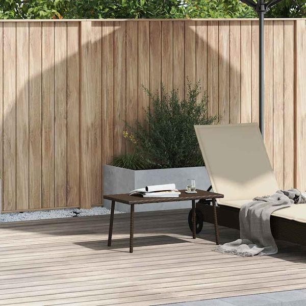 vidaXL Garten-Couchtisch Rechteckig Braun 80x40x37 cm Poly Rattan 4104056
