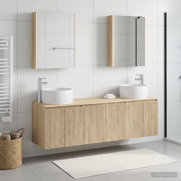 vidaXL Badezimmerschrank-Set 5 pcs Sonoma-Eiche Holzwerkstoff 3406529
