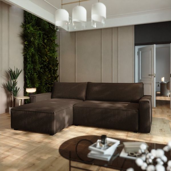 Masseno Ecksofa BESMIR mit Schlaffunktion L-Form, Sofa mit Bettkasten