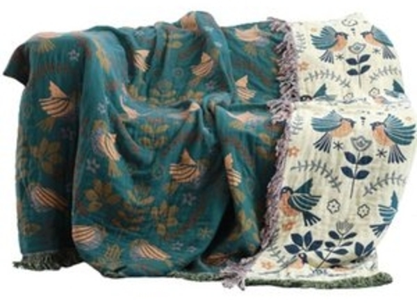 FELIXLEO Baumwollbettdecke Baumwollbettdecke Decke Baumwolle Muster mit Fransen 200cmx230cm Bild 6