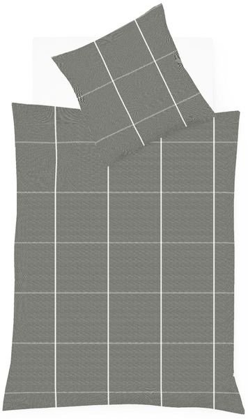 Fleuresse Lech Edelflanell Bettwäsche 135x200 Karo dunkelgrau 604311-01 Bild 3