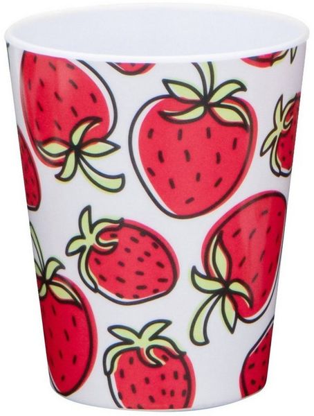Geda Labels GmbH Becher Erdbeeren, 1-tlg, Melamin, Rot, 330ml, spülmaschinengeeignet