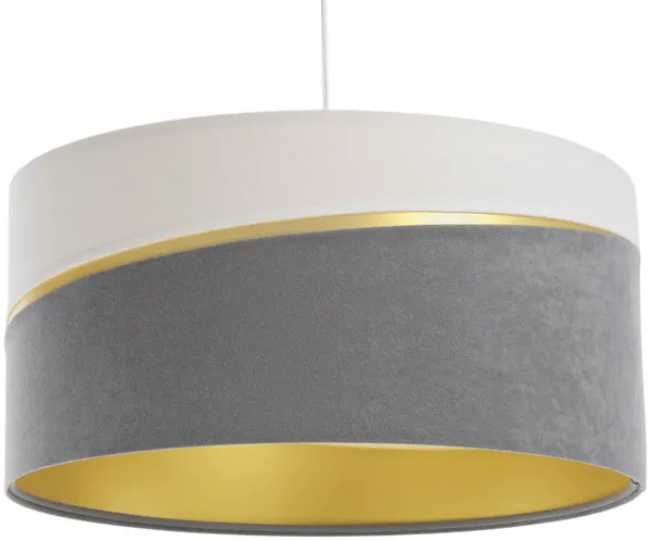 BPS Koncept 01A-024-40 Hängeleuchte SWING Velourss auf PVC-Basis weiß, grau, gold 1xE27 60W H:102 Ø40cm dimmbar