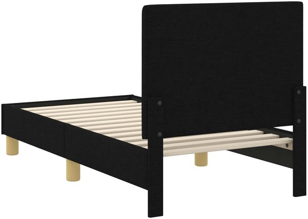 vidaXL Kinderbettgestell mit Kopfteil Schwarz 70 x 140 cm Stoff 42010981 Bild 7