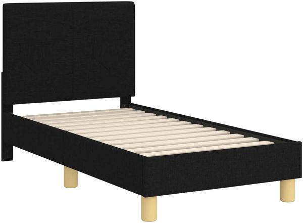vidaXL Kinderbettgestell mit Kopfteil Schwarz 70 x 140 cm Stoff 42010981 Bild 4