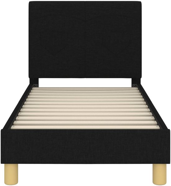 vidaXL Kinderbettgestell mit Kopfteil Schwarz 70 x 140 cm Stoff 42010981 Bild 5