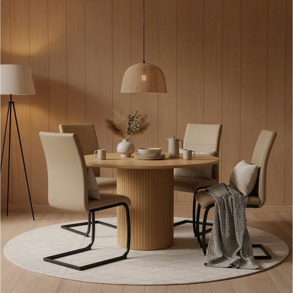 Home affaire Esstisch, Sockel mit Lamellendesign