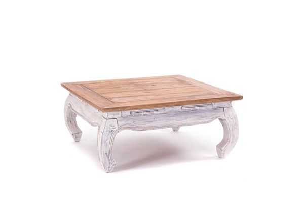 DESIGN DELIGHTS Couchtisch OPIUMTISCH "EAST 80", 80 x 80 x 36 cm, Altholz massiv, Beistelltisch