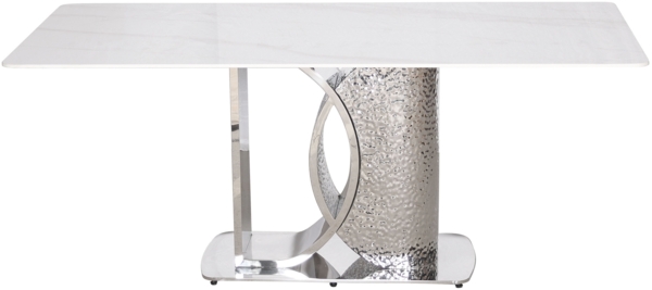 Livin Hill Esstisch 180cm Modig Silberne Beine, weiße Tischplatte M90 Bild 1