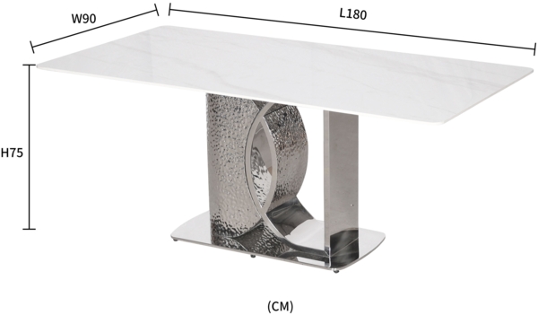 Livin Hill Esstisch 180cm Modig Silberne Beine, weiße Tischplatte M90 Bild 13