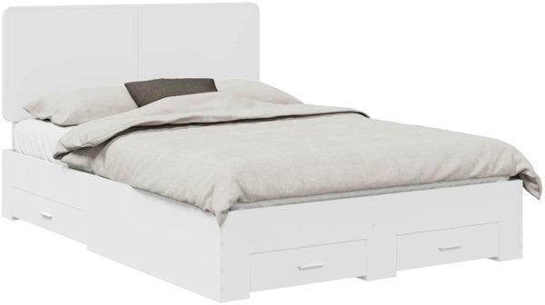 vidaXL Bettrahmen mit Kopfteil Weiß 160 x 200 cm Holzwerkstoff 3412758