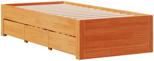 vidaXL Massivholzbett ohne Matratze mit Schubladen Braun 90x200 cm 3308815 Bild 5