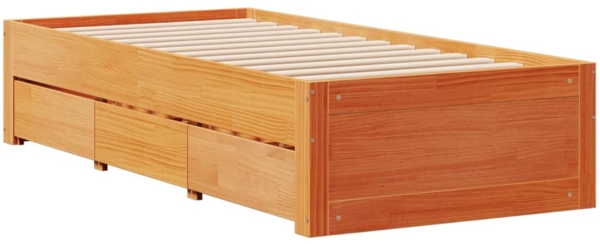 vidaXL Massivholzbett ohne Matratze mit Schubladen Braun 90x200 cm 3308815 Bild 2