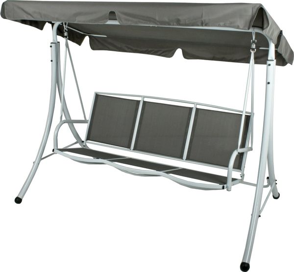 Garden Pleasure Hollywoodschaukel 3-Sitzer weiß/grau