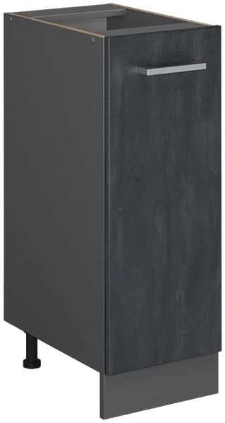 Apothekerschrank R-Line Schwarz Beton 30 cm ohne Arbeitsplatte Vicco