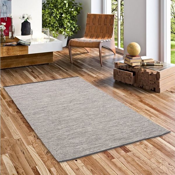 Pergamon Wollteppich Baumwolle Natur Kelim Teppich Easy Meliert, Rechteckig, Höhe: 8 mm
