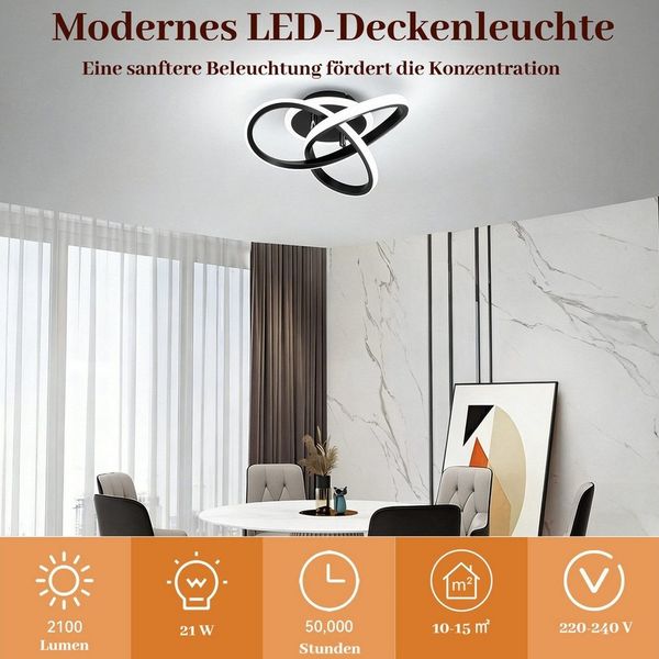 BlingBin LED Deckenleuchte 21W 2100LM Deckenlampe, Kreatives Blumendesign Deckenbeleuchtung, Speicherfunktion, LED fest integriert, Warmweiß, Kaltweiß, Neutralweiß, Blumen Lampe für Wohnzimmer Esszimmer Kinderzimmer