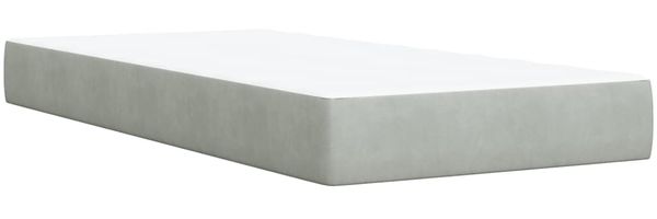 vidaXL Boxspringbett mit Matratze Hellgrau 90x190 cm Samt 3286180 Bild 6