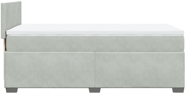 vidaXL Boxspringbett mit Matratze Hellgrau 90x190 cm Samt 3286180 Bild 9