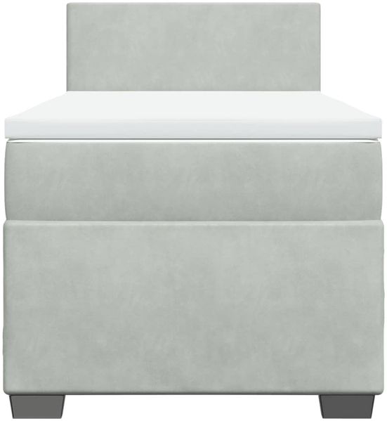 vidaXL Boxspringbett mit Matratze Hellgrau 90x190 cm Samt 3286180 Bild 4