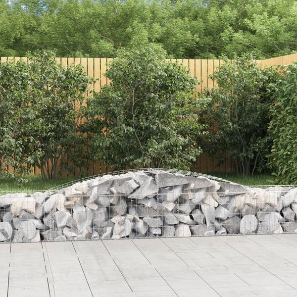 vidaXL Gabionen mit Hochbogen 3 Stk. 400x50x40/60cm Verzinktes Eisen 3146958