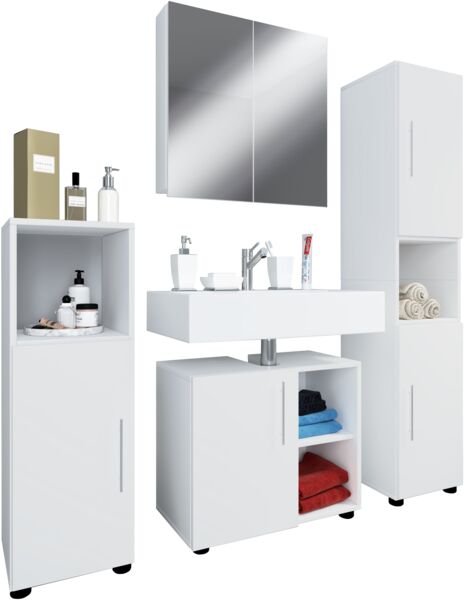 VCM Badmöbel Sets Flandu 917692 Weiß H. 160 x B. 122 x T. 30 cm