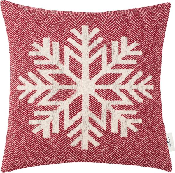 Tom Tailor Zierkissenhülle Winter Snowflake rot 45x45cm