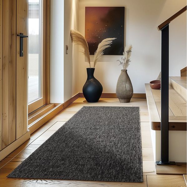 Carpettex Schlingenteppich Unicolor - Einfarbig, Läufer, Höhe: 7 mm, Kurzflor Schlingen Teppich Wohnzimmer Einfarbig Modern