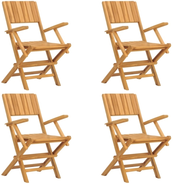 vidaXL Gartenstühle 4 Stk. Klappbar 55x61x90 cm Massivholz Teak 3155061
