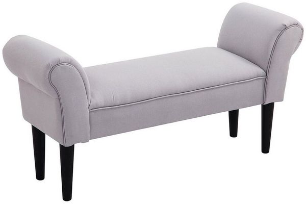 HOMCOM Sitzbank für Schlafzimmer, Bettbank, Polsterbank, MDF, Schaumstoff, Grau, 102 x 31 x 51 cm