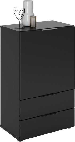 Kommode >DARK 5< in schwarz - 49,7x81,3x31,5cm (BxHxT)