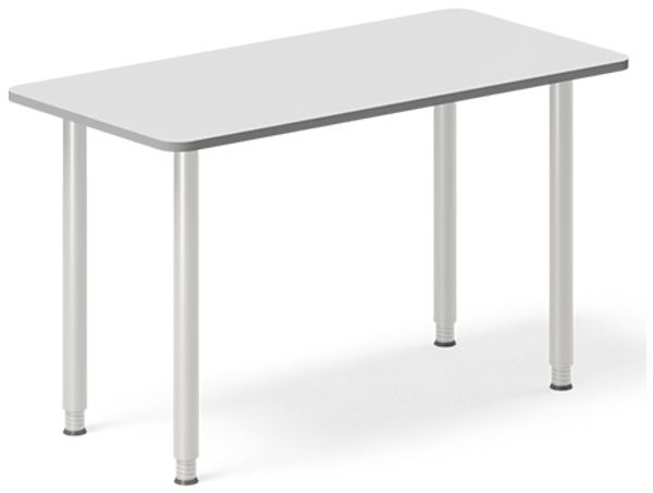 Schreibtisch DNA hellgrau 1400x600 mm I-Gestell/Alu-grau