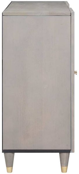 Sideboard, Kommode Grau und Gold 90 x 33 x 75 cm Massivholz Mango j1707p Bild 4