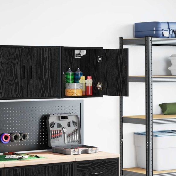 vidaXL Garagen-Wandschrank Schwarz Holzwerkstoff 860627 Bild 1