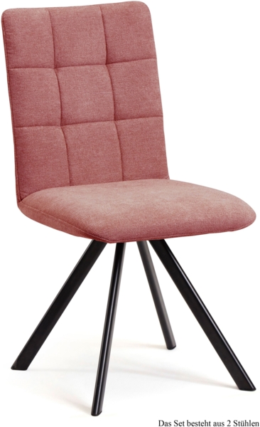 Esszimmerstuhl drehbar (2er-Set) Despa 47x91x60 Schwarz/Rosewood