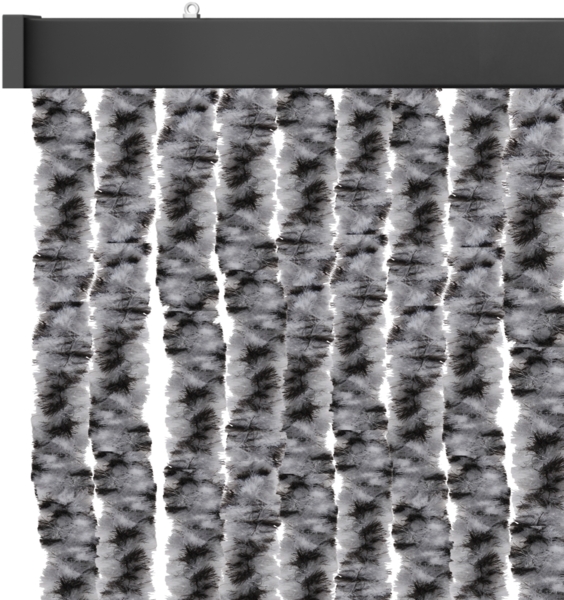 Flauschvorhang 140x200 Meliert schwarz - grau - weiß