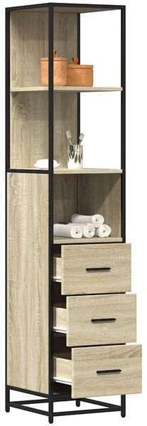 vidaXL Badschrank Sonoma-Eiche 35x37,5x166 cm Holzwerkstoff 849245
