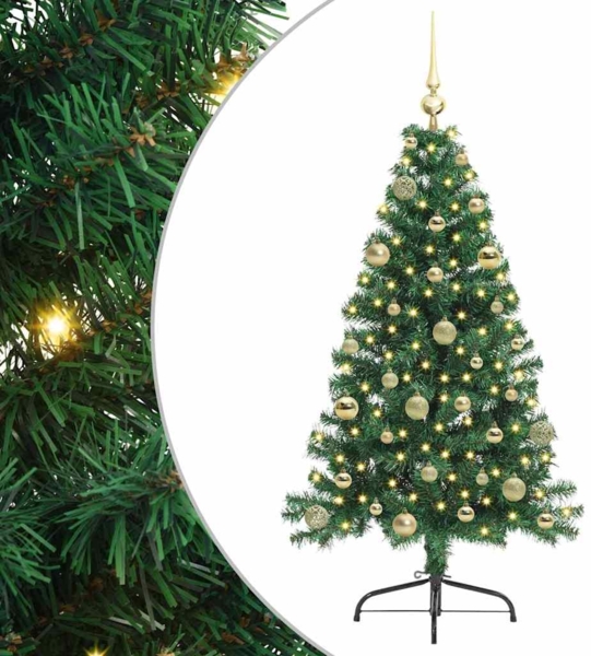 vidaXL Künstlicher vorbeleuchteter Weihnachtsbaum Grün 150 cm PVC 3397002