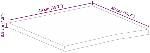 vidaXL Tischplatte mit Baumkante 40x40x3,8 cm Massivholz Mango 370582 Bild 9